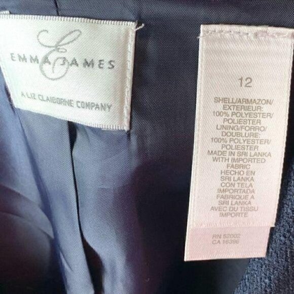 Emma James blazer size 12 navy blue with pockets 90s vintage - Picture 9 of 10